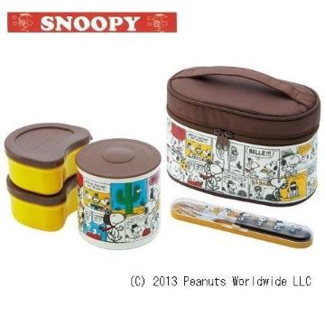 《New》スヌーピー★便利なフォーク&バッグ付*保温ジャー付ランチボックス/弁当箱