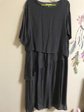 ★新品★souI berryシンプル重ね着風ドレス.ワンピース☆M