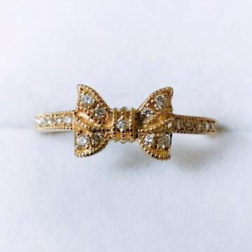 AHKAH �A�[�J�[ �_�C�������h �|���g���{�� �����O K18YG 0.10ct 1.9g