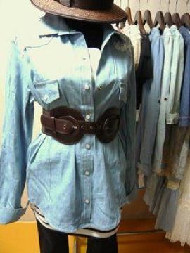 《New》雑誌掲載★レザーコルセット風*ワイド太ゴムベルト<ブラウン>