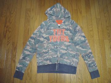 TMT YOURS スウェット ジップ パーカー L 迷彩柄 BIG3 ロゴ LOGO ティーエムティー