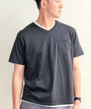 CIAOPANIC チャオパニック TECH+DRY Vネック Tシャツ/メンズ/S/黒/新品