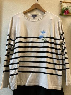 2XL新品ジュンコシマダpart2刺繍ボーダーカットソー