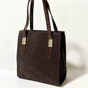BALENCIAGA �o�����V�A�K �L�����o�X ���U�[ �n���h�o�b�O �g�[�g�o�b�O �u���E�� �V���o�[����