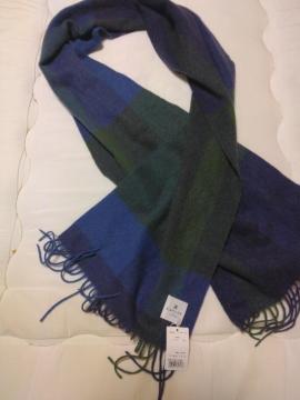 新品LANVIN en  Bleuカシミヤ100素敵なマフラー