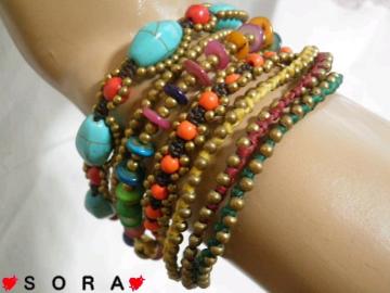 自由 アレンジ ジャラ着け♪ラップ ブレスレット 4本セット