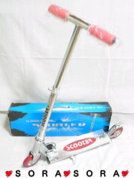 お子様に♪高さ調整可 キックボード.スケートスクーター箱付 レッドA