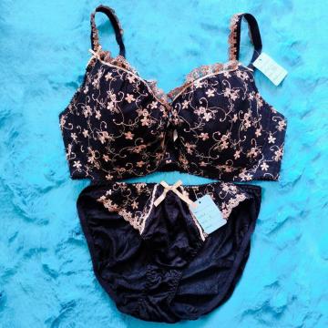 大人Sexy。。F80×L。。。ゴージャス刺繍ブラジャー&ショーツセット。。グラマー大きいサイズ