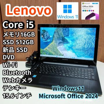 Lenovo Corei5 ������16GB �V�iSSD512GB DVD Web�J���� Windows11 Office2024