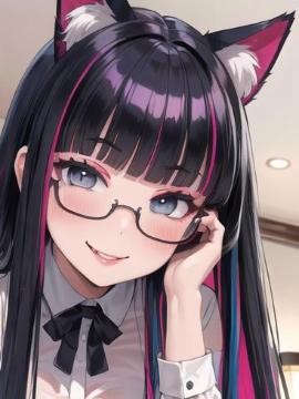 457 AI Girls オリジナル ネコミミ美少女 セクシー アート A4ポスター 高画質、光沢紙 ※3落札毎に+1枚サービス