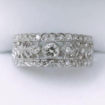 �_�C�������h ���[�X�� �~���ł� �����O Pt950 0.54ct 5.9g