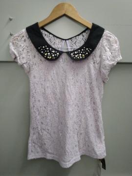 CECIL McBEE☆総レース半袖パフスリトップス