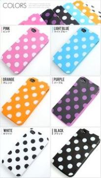 iPhone4/4s対応♪可愛い ドット柄 ソフトアイフォンケース カバー パープル