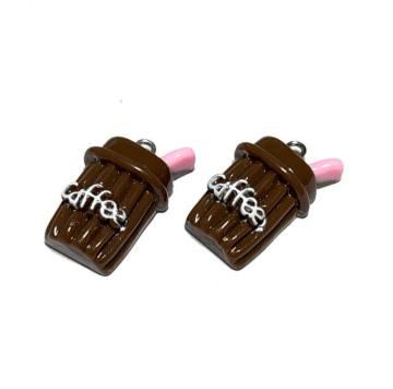 121 樹脂パーツ 2個 コーヒーのボトルチャーム 飲み物◯