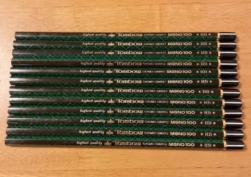 廃盤 TOMBOW 鉛筆 MONO 100 緑軸 1ダース