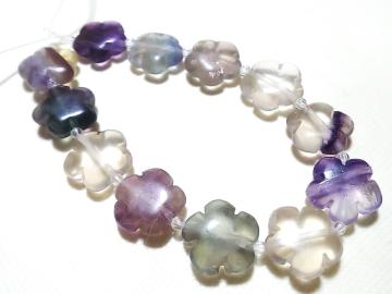 天然石★フローライト さくら 半連