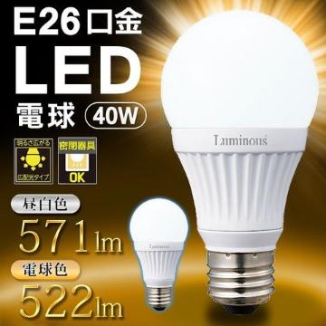 2個 明るさ広がる広配光タイプ!Luminous  LED電球 E26