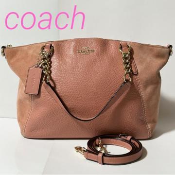 COACH �R�[�` 2WAY�o�b�O �n���h�o�b�O �V�����_�[�o�b�O F31410 ���U�[ �X�G�[�h �s���N ���f�B�[�X