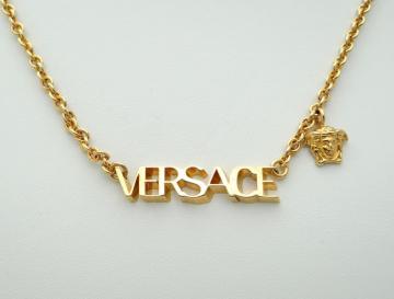 VERSACE ���F���T�[�` ���S ���f���[�T���`�[�t �`�F�[���l�b�N���X �S�[���h��USED���y���������z