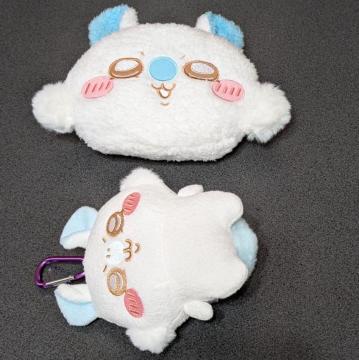 ちいかわ モモンガ カラナビ付きがま口ポーチ ふわふわフェイスポシェット