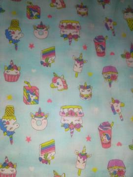 ユメカワ ダブルガーゼ生地 約108cm×100cm  ブルー