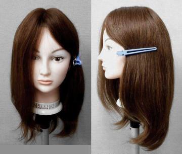 新商品 人毛 手植え 幅広人工皮膚付き ロング ブラウン