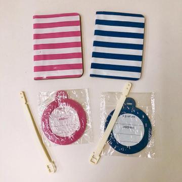 ◆新品!!パスポートケース&ラゲージタグ◆ピンクとブルーのペアセット★海外旅行スーツケース