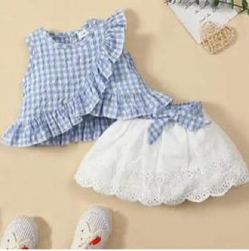 �y�V�i���g�p�z12-18M �`�F�b�N���t�����^���N�g�b�v�ƃX�J�[�gset 80�p