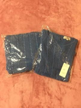 163.新品☆半袖ニット☆セットアップスカート ☆ブルー☆サイズL