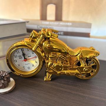 送料無料#新品#ゴールド 目覚まし時計 バイク形 置き時計 おしゃれ ギフト 卓上時計
