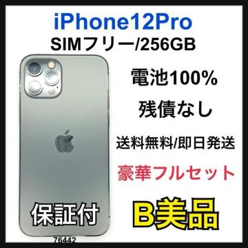 B 100% iPhone 12 Pro 256 GB SIM�t���[ �{��