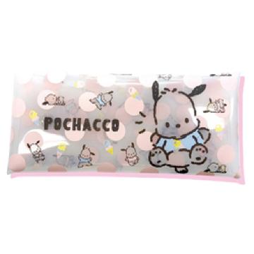 【ポチャッコ】可愛い♪筆記文房具.化粧品入れに クリアマルチケース ピンク