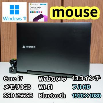 mouse Corei7 ������8GB SSD256GB Web�J���� Windows11 Office2024 ���𑜓x�t��HD