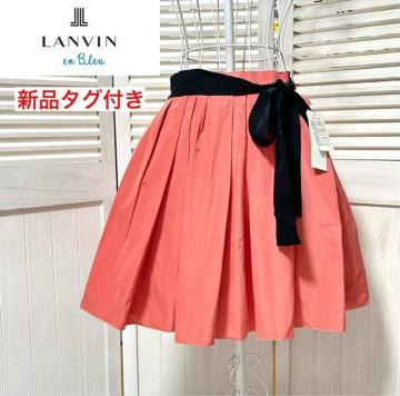 �V�i �^�O�t LANVIN en Bleu �^�b�N �t���A �X�J�[�g 38