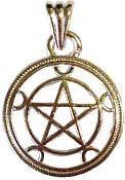 AzureGreen 1h Pentagram w/crescent Moons