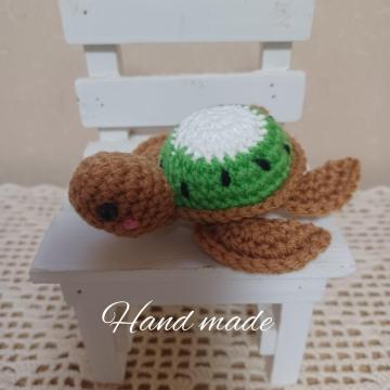 ☆Hand made☆  海ガメちゃんbabyΒ*キゥイVer.*あみぐるみ