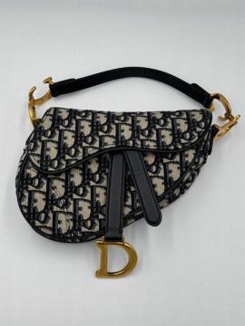 Dior ディオール トロッター サドルバッグ ハンドバッグ ネイビー