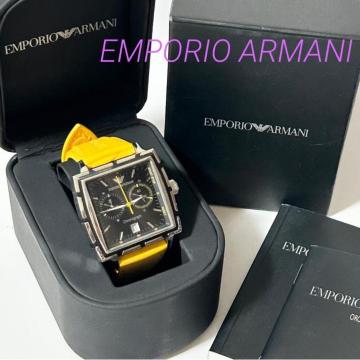 美品 EMPORIO ARMANI アルマーニ メンズ 腕時計 AR-0594 QZ 稼働確認済み