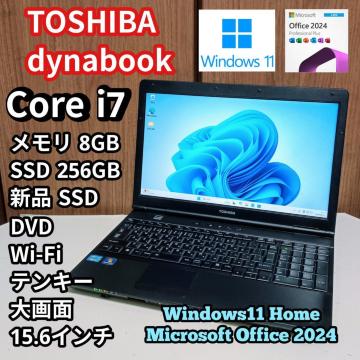 TOSHIBA dynabook Corei7 ������8GB SSD256GB DVD Windows11 Office2024