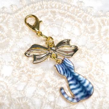 ハンドメイド☆ファスナーチャーム☆ねこちゃん☆サバ
