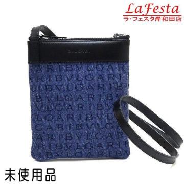 ◆ 本物 未使用品 ◆ BVLGARI ブルガリ ロゴマニア ショルダーバッグ ポシェット 斜めがけ デニム 箱 人気 21528