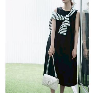 ◆UNIQLO/ユニクロ◆マーセライズコットンAラインロングワンピース(ノースリーブ)★ブラックM*美品*夏秋コーデ♪