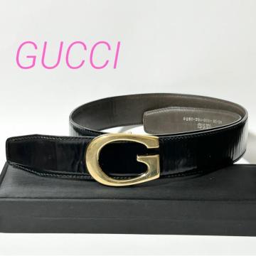 GUCCI �O�b�` G�o�b�N�� ���f�B�[�X �x���g ���U�[ 036�E1192�E0956 �u���b�N �S�[���h����