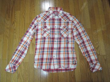 TMT �e�B�[�G���e�B�[ �E�G�X�^�� �`�F�b�N�V���c �ԃI�����W�n �����V���c SHIRT