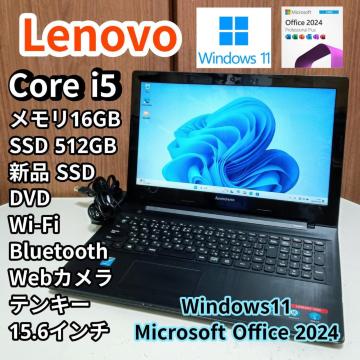 Windows11 Office2024 Lenovo Corei5 ������16GB SSD512GB DVD Web�J����