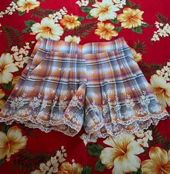 新品未使用☆JILL STUART☆オレンジチェック☆ショートパンツ☆