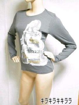 《New》カジュアル★LAセクシーガールプリ*ロンTee<グレーL>