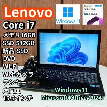 Lenovo Corei7 ������16GB SSD512GB DVD Web�J���� Windows11 Office2024