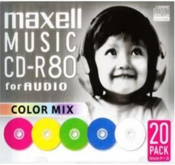 マクセル(maxell) 音楽用 CD-R 80分 カラーミックス 20枚 5mmケース入
