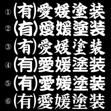 会社名ステッカー ○○塗装 白 30センチ 2枚組